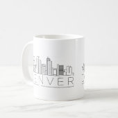 Denver, Colorado | Stad gestileerde Skyline Koffiemok (Voorkant links)