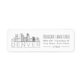 Denver, Colorado Stylized Skyline | Etiket (Voorkant)