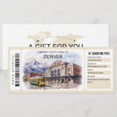 Denver Colorado Trip Boarding Pass Ticket Kaart (Voorkant / Achterkant)