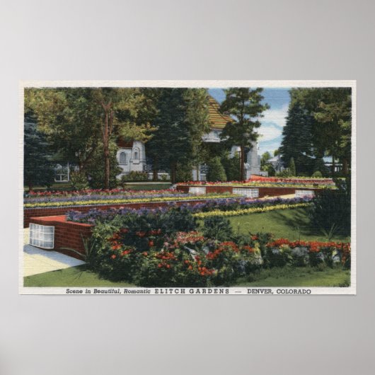 Denver, Colorado - Uitzicht van Elitch Poster (Voorkant)