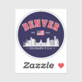 Denver Colorado Urban Skyline City Sticker (Vel)