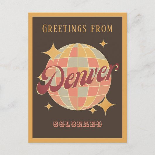 Denver Colorado USA Retro  Greets Briefkaart (Voorkant)