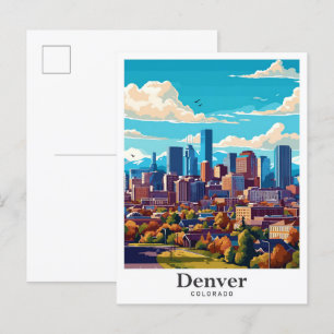 Denver Colorado USA Vintage Travel Portrait Briefkaart