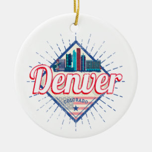 Denver Colorado Verenigde Staten Skyline Verenigd Keramisch Ornament