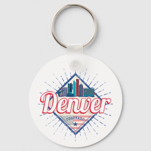 Denver Colorado Verenigde Staten Skyline  Verenigd Sleutelhanger (Voorkant)