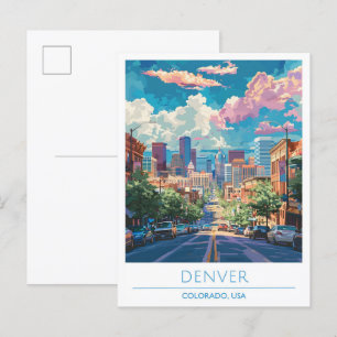 Denver Colorado Verenigde Staten Vintage Travel Briefkaart
