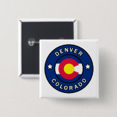 Denver Colorado Vierkante Button 5,1 Cm (Voorkant /achterkant)