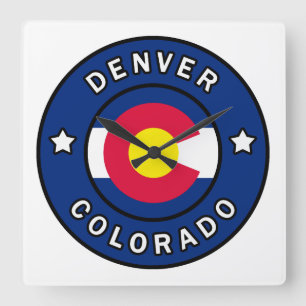 Denver Colorado Vierkante Klok