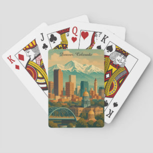 Denver Colorado Vintage Travel Art Print Pokerkaarten