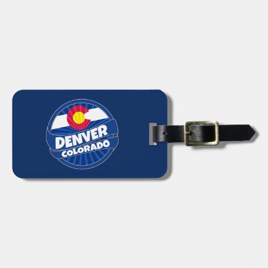 Denver Colorado vlag barst bagage label (Voorkant horizontaal)