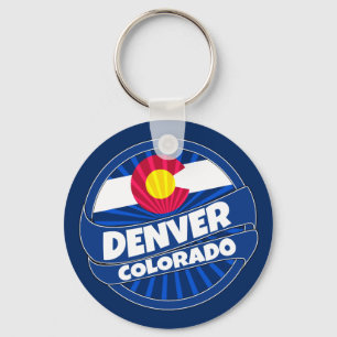 Denver Colorado vlag barst sleutelhanger