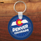 Denver Colorado vlag barst sleutelhanger (Voorkant)