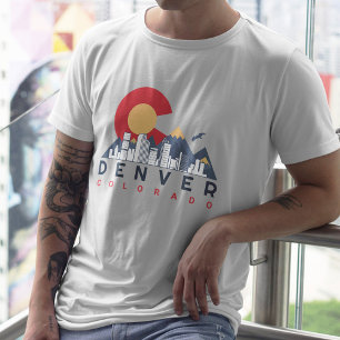 Denver Colorado Vlag Camping Wandelen Souvenirs 80 T-shirt