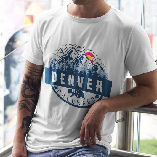 Denver Colorado Vlag Camping Wandelen Souvenirs 80 T-shirt