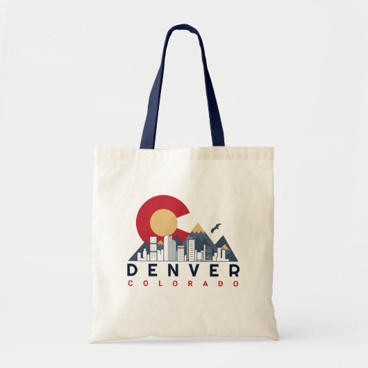 Denver Colorado Vlag Camping Wandelen Souvenirs 80 Tote Bag (Voorkant)
