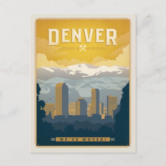 Denver, Colorado | We zijn verhuisd. Briefkaart (Voorkant)