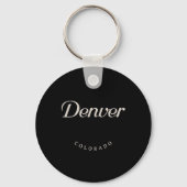 Denver Colorado White Font Sleutelhanger (Voorkant)