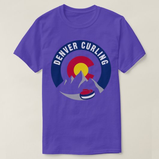 Denver curling-pictogrammen t-shirt (Design voorkant)