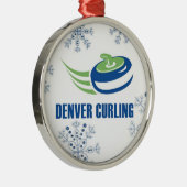 Denver Curling Snowflake Metalen Ornament (Rechts)