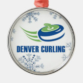 Denver Curling Snowflake Metalen Ornament (Voorkant)