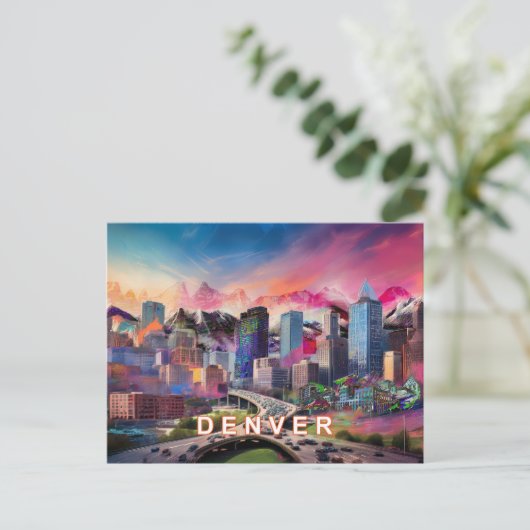 Denver, de hoge stad van de mijl briefkaart (Staand voorkant)