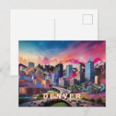 Denver, de hoge stad van de mijl briefkaart (Voorkant / Achterkant)
