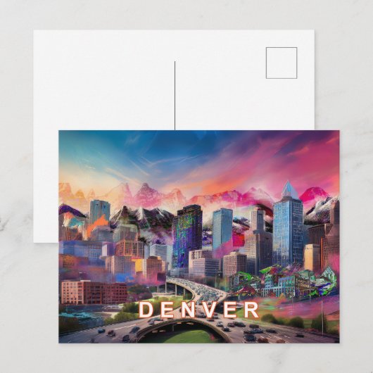 Denver, de hoge stad van de mijl briefkaart (Voorkant / Achterkant)