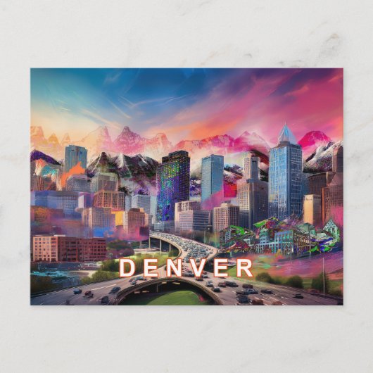Denver, de hoge stad van de mijl briefkaart (Voorkant)
