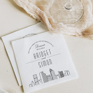 Denver Deco Skyline   Weddenschap Napkins Servet