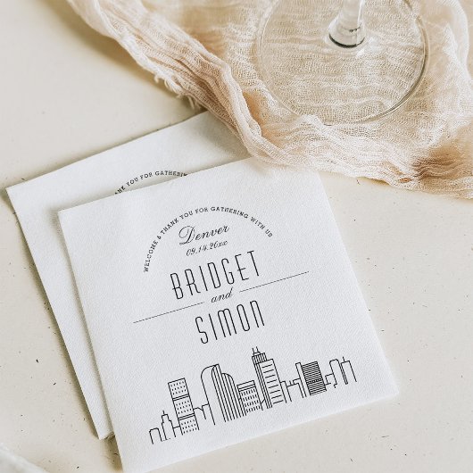Denver Deco Skyline | Weddenschap Napkins Servet