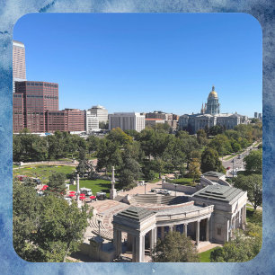 Denver Downtown Silhouette Colorado Capitol Koepel Vierkante Sticker