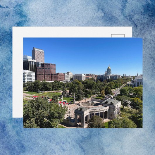 Denver Downtown Skyline View Capitol Building Briefkaart