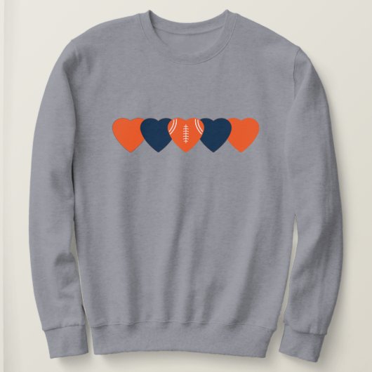 Denver Fan Hart Football Donker Trui (Design voorkant)