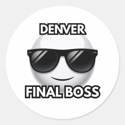 Denver Final Boss Cool Emoji Sticker (Voorkant)