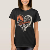 Denver Football Girl Heart Cute Horse Lover Orange T-shirt (Voorkant)