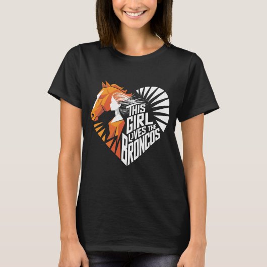 Denver Football Girl Heart Shirt Colorado Game Day (Voorkant)
