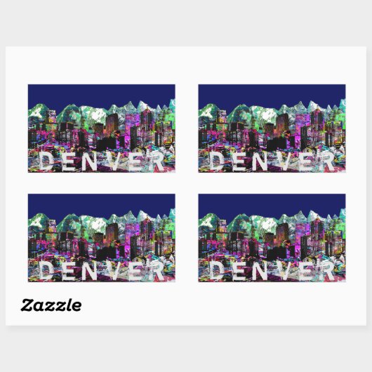 Denver-graffiti Rechthoekige Sticker (Vel)