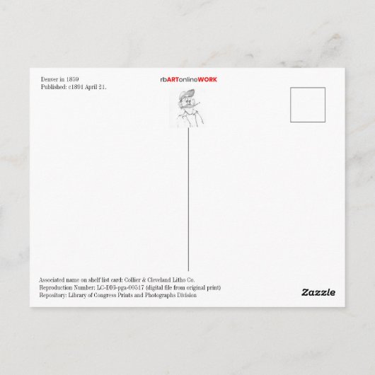 Denver in 1859 briefkaart (Achterkant)