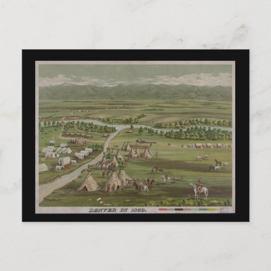 Denver in 1859 briefkaart (Voorkant)