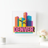 Denver in Design Vierkante Klok (Huis)