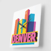 Denver in Design Vierkante Klok (Hoek)