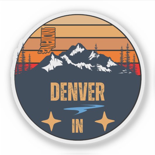 Denver, Indiana Sticker (Voorkant)