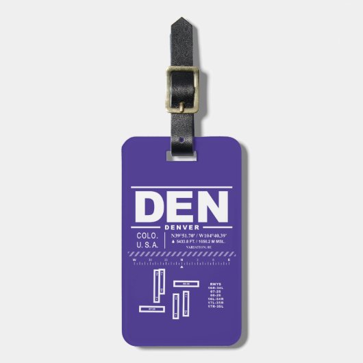 Denver International Airport DEN Bagage Label (Voorkant verticaal)