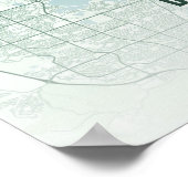 Denver kaart Emerald Colorado stad poster wanddeco (Hoek)