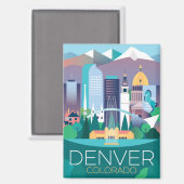 Denver koelkastmagneet magneet (Voorkant / Achterkant)