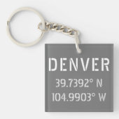 Denver Latitude en Lengtegraad Sleutelhanger (voorkant)