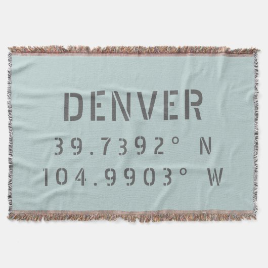 Denver Latitude Longitude Deken (Voorkant)