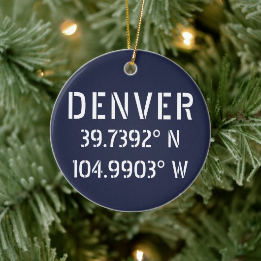 Denver Latitude Longitude, persoonlijk Keramisch Ornament (Boom)