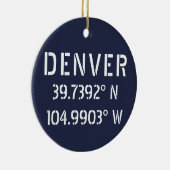 Denver Latitude Longitude, persoonlijk Keramisch Ornament (Rechts)