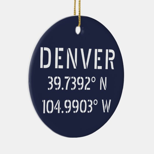 Denver Latitude Longitude, persoonlijk Keramisch Ornament (Rechts)